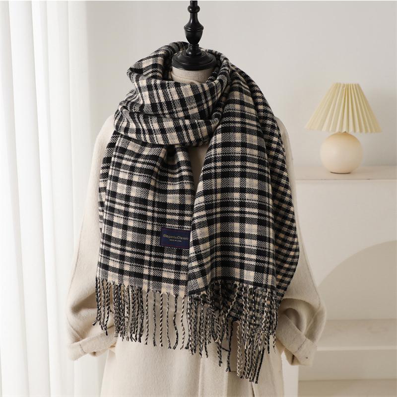 

Luxury Classic England Style Women Scarf Fashion Stripe Plaid Scarves Lady Tassel Shawls Wrap Pashmina Poncho Stoles 53x200 cm