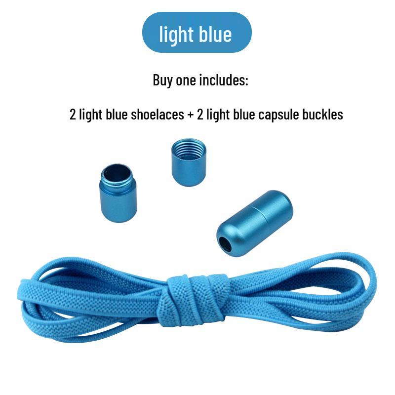 Elastische Schnürsenkel ohne Binden mit Metallkapselverschluss für Erwachsene und Kinder