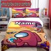 3pcs Duvet Cover Set (1*Duvet Cover + 2*Pillowcase, Without Core), Custom Name Among Us Pattern Bedding Set, Home Bedroom Decor Gift