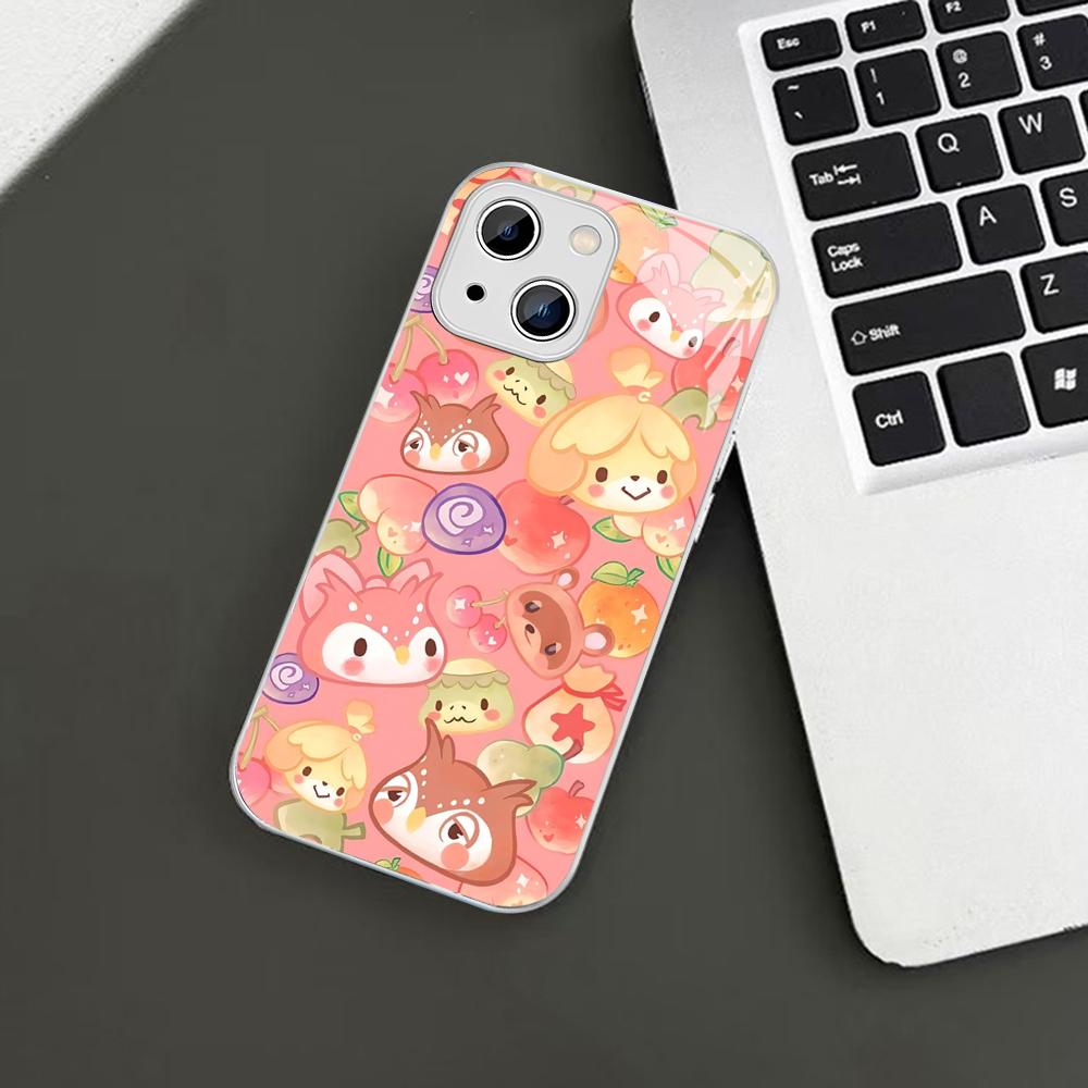 A-Animal C-Crossing Phone Case For iPhone 14 13 12 Mini 11 Pro XS Max X XR 14 Plus Tempered Glass Cover