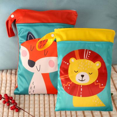1pc saco seco molhado lavável para fraldas do bebê saco de fraldas reutilizável impermeável com dois zíperes 25cm x 35cm