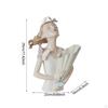 Chic Girl Sculpture Flower Holder, Resin Plant Pot for Desktop Use