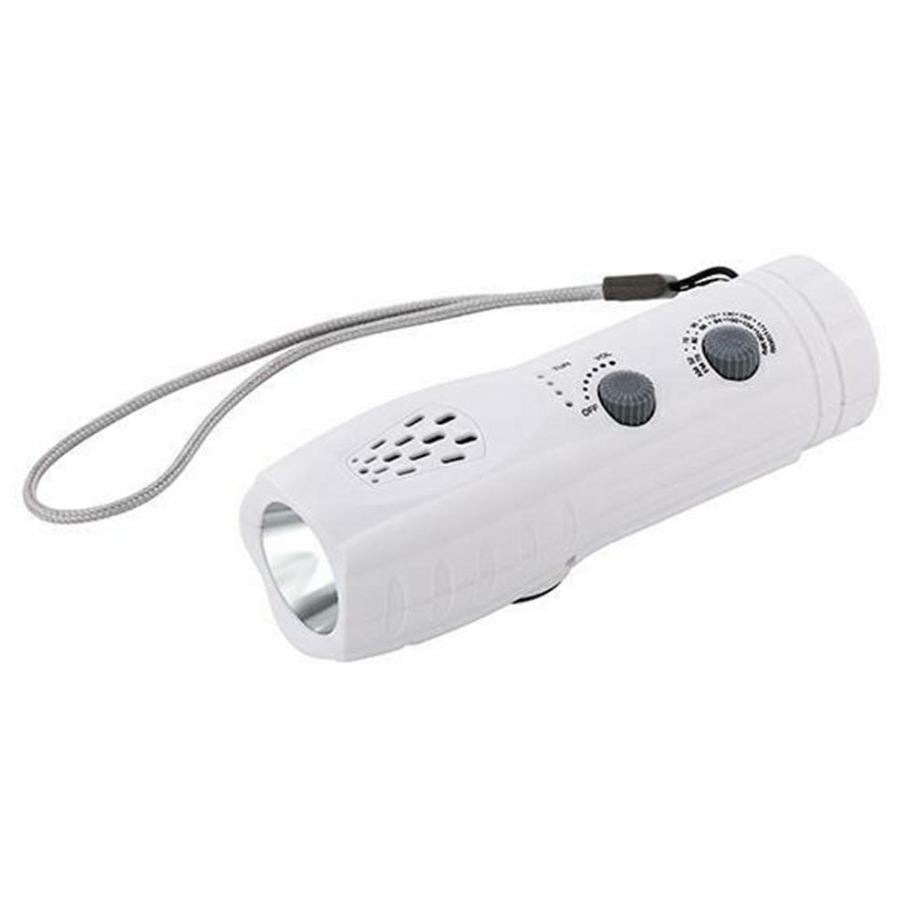 

RD361 Outdoor Camping Climbing Hand Crank AM/FM Radio LED Flashlight Power Bank White