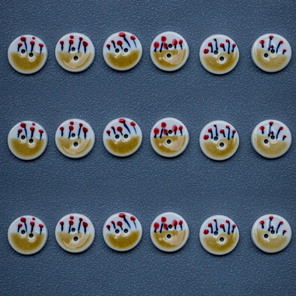 20mm Handmade Ceramic Buttons for DIY Accessories and Jewelry