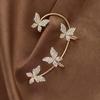 Clip Earrings Silver Color Metal Butterfly Ear Clip Without Piercing for Women Sparkling Zircon Ear Cuff Wedding Fashion Jewelry