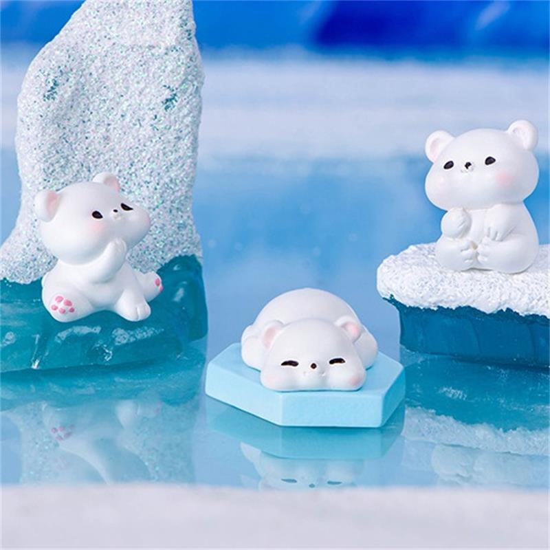 Miniature Cute Polar Bear Micro Landscape Ornaments For Home Decorations Kawaii Animal DIY Desk Crafts Decor Accessories Gifts