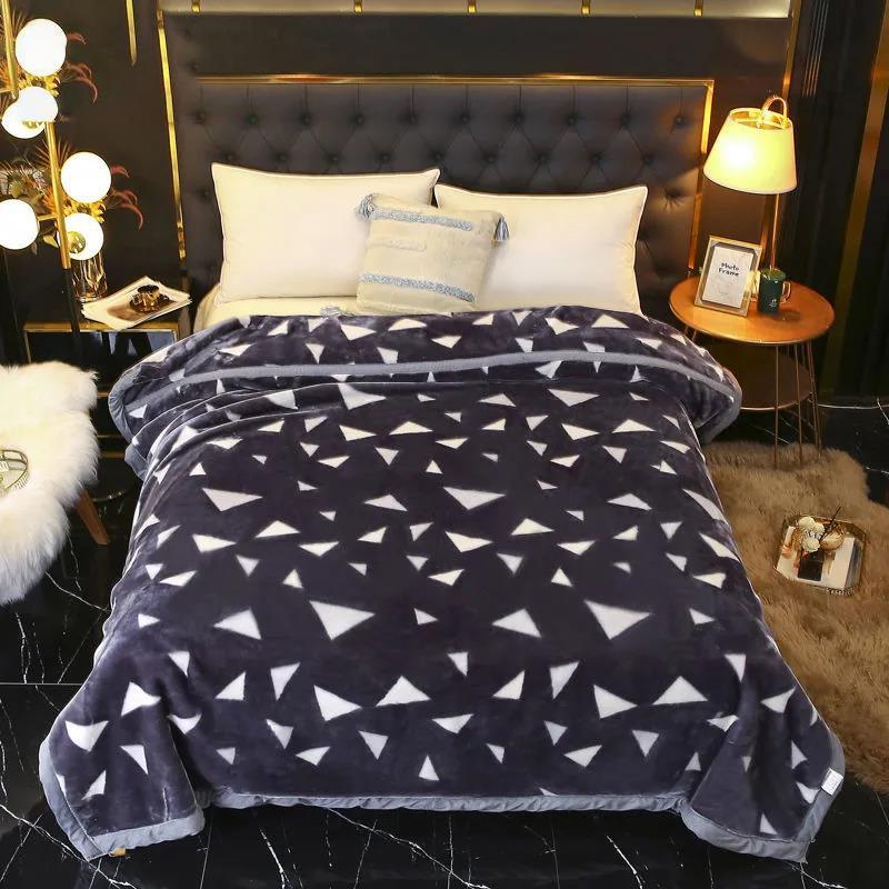 Winter Blankets Thickened Double Raschel Blankets Single Double Blankets To Keep Warm Student Dormitory Single Double Blankets