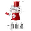 3 Drum Blades Cheese Grater Rotary Handheld Fruit Vegetable Slicer(Red) 