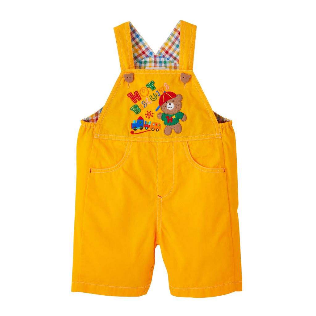 MIKI HOUSE HOT BISCUITS Overalls Gift Set for Boys and Girls, Baby Clothes, Baby Gift, Yellow, Size S (70-80cm), 74-9936-145, Box Included