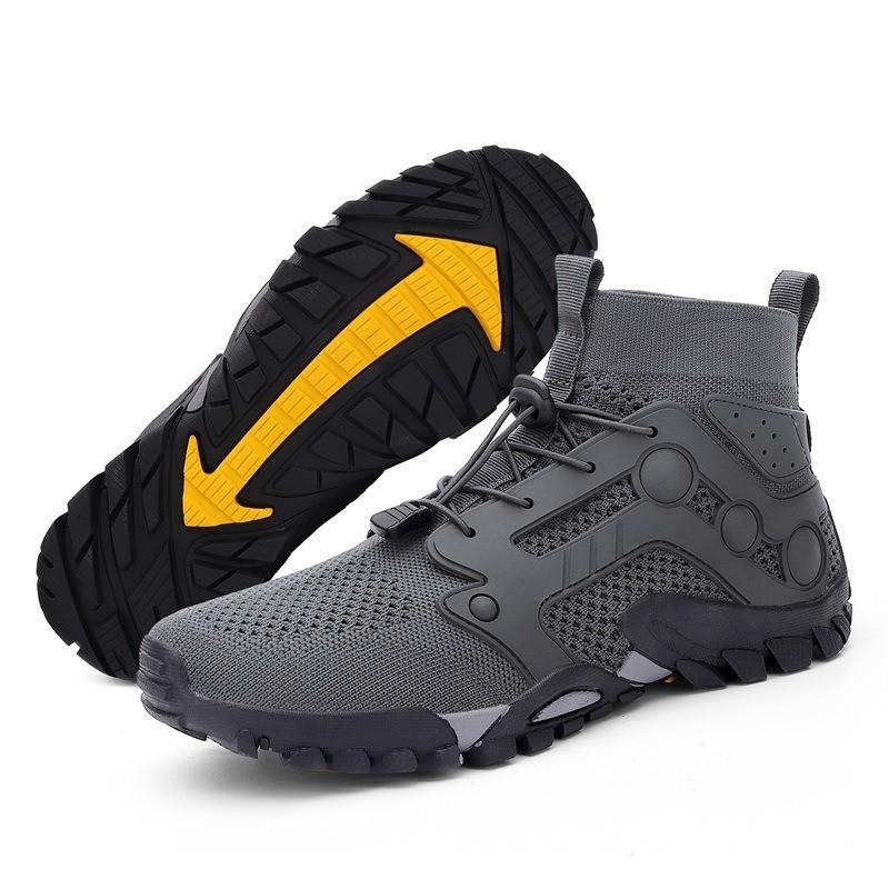 Mens Outdoor Hiking Shoes Breathable Slip Resistant Trail Walking Boots Water Friendly Trekking Footwear