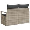 Canapé de jardin 2 places vidaXL avec rangement et coussins en poly rattan gris 42006767
