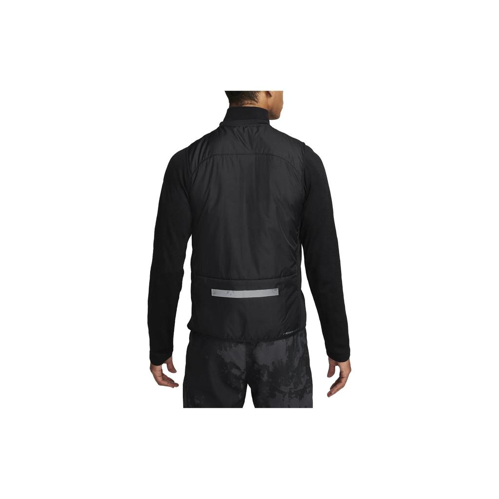 Nike Running Division Aerolayer Logo Print Comfort Fit Solid Zip Vest Men Vests Black FD4642-010