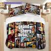 Vibrant Collage Grand Theft Auto V Characters Bedding (1 * Duvet Cover + 2 * Pillowcase, Without Core) 2D Flat Christmas Birthday Gift Bedding Set