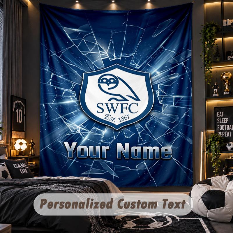 TapestrySheffield Wednesday FC Custom Name Text Personalized Wall Hanging Tapestry Home Wall Decor