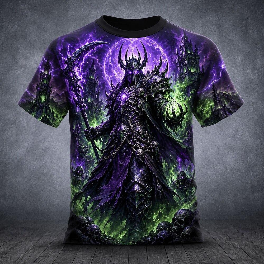 Halloween Men's Skull Skulls T Shirt Short Sleeve T Shirt 3D Print Crew Neck Shirt Exaggerated Designer Horror Club Summer
