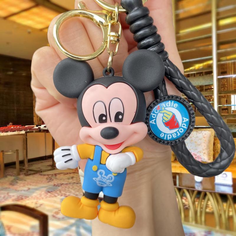 Cute Mickey Minnie Keychain Cartoon Anime Figure Keyring Student Bag Car Key Chain Pendant Gifts