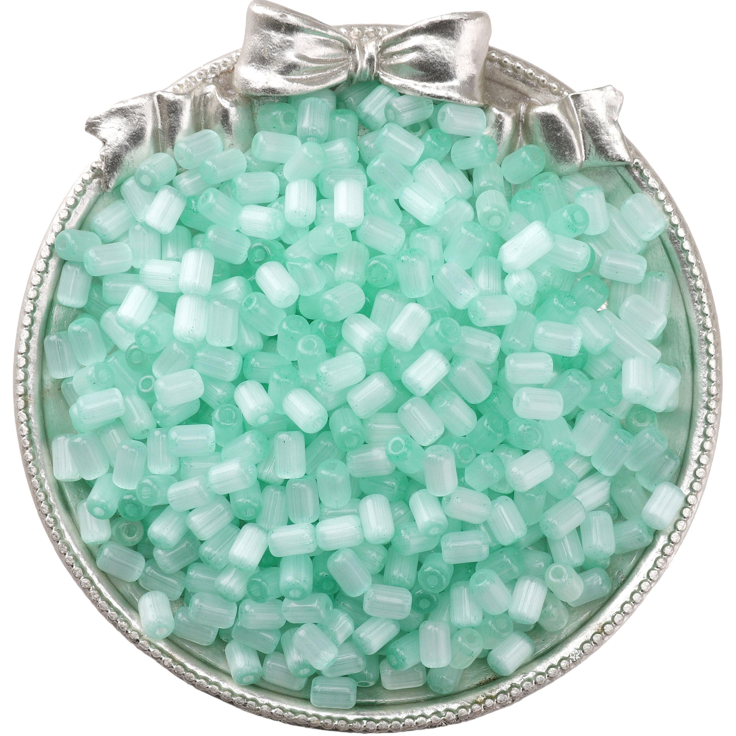 

60 шт. Стеклянные бусины-бисер «Кошачий глаз» в форме ююбы, для изготовления браслетов, ожерелий и других ювелирных изделий 4x6mm 60Pcs синий