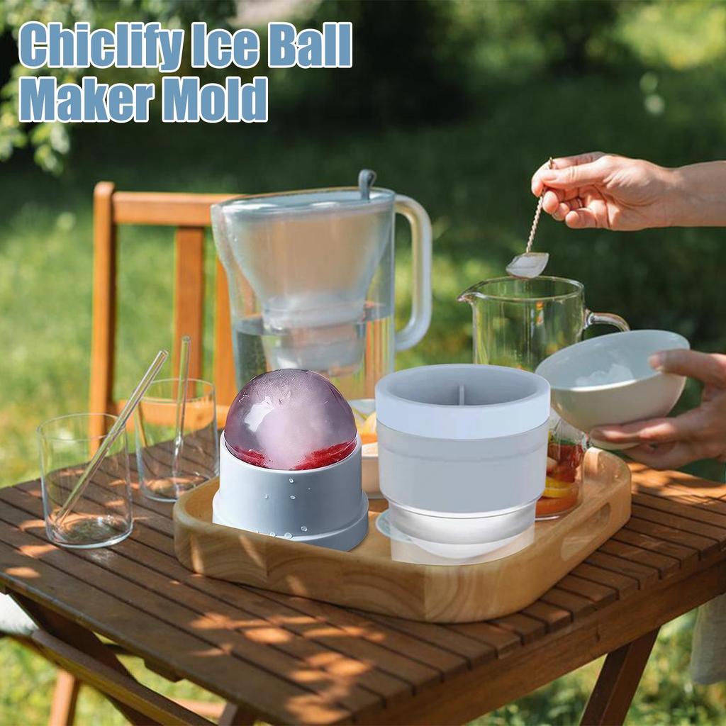 4Pcs Silicone Round Mould For Wine Drink Cocktail Barbecue Home Hiking Holiday Ball Cube Mold Reusable Sphere Ice Maker