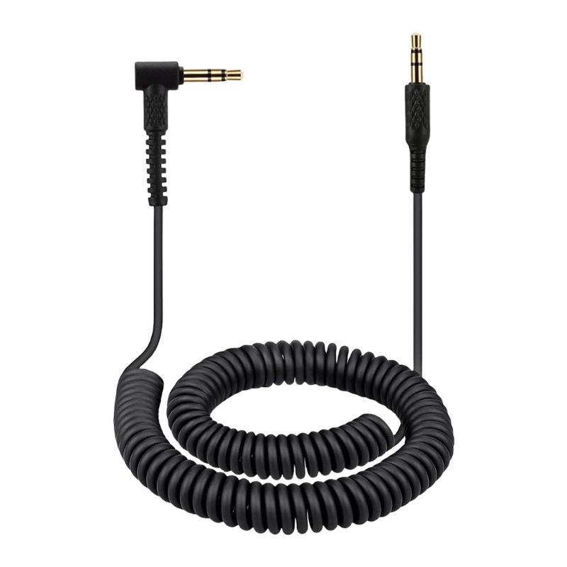 High Fidelitys 3.5mm Stereo Cable For Monitor Major 2 Major 3 Headphone Spirals Wire Cord Metal Connectors L Shaped Plugs