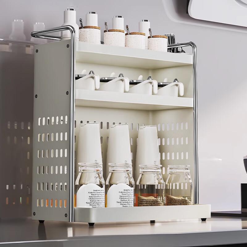 Yunshuang 3-Tier 40cm Kitchen Countertop Spice & Utensil Organizer with Pegboard