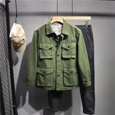 Loose Casual Workwear Coat Men Multi-pocket Trendy Spring Autumn Top Clothes