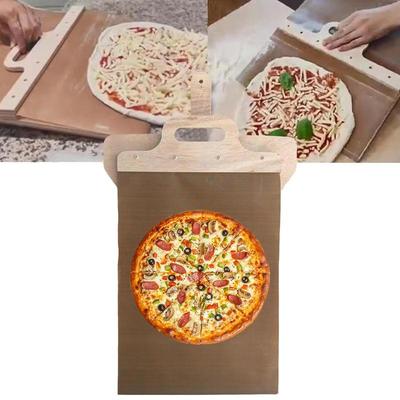 Pizza Slider Paddle Wooden Large Sliding Pizza Peel with Handle 11.8 X 15.74in Non-Stick Pizza Spatula Paddle Kitchen Cooking