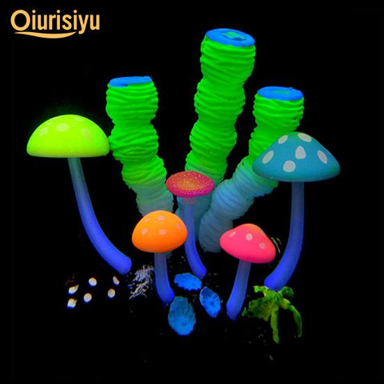 Cheap Fish Tank Artificial Finger Coral Aquarium Plant Decor Luminous