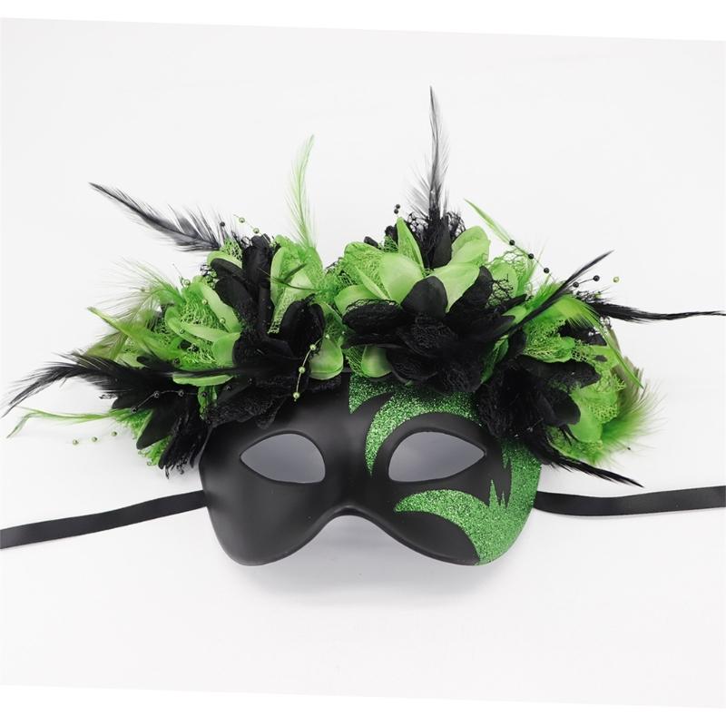 Feathered Masquerade Mask Halloween Party Eye Mask Half Face Mask for Women Cosplay Masquerade Decoration Eyewears