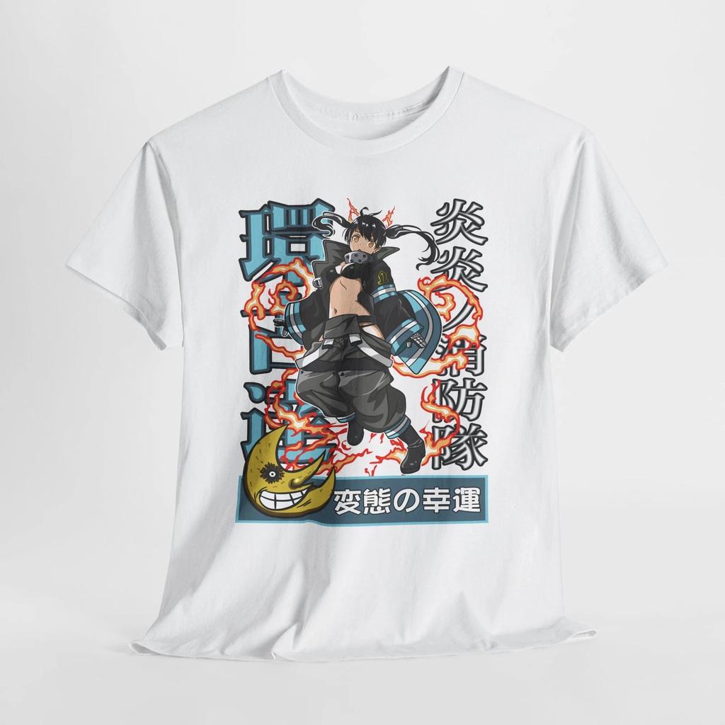 Anime Fire Force Tshirt Tamaki Kotatsu Tee Skitaru Shonen Firefighters Shirt Summer Mens and Womens Fashionable Tops