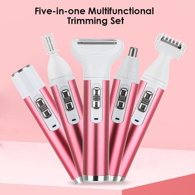 5 In 1 Electric Epilator Hair Remover For Women Eyebrow Knife Underarm Bikini Nose Hair Trimmer USB Charging Lady Shaver