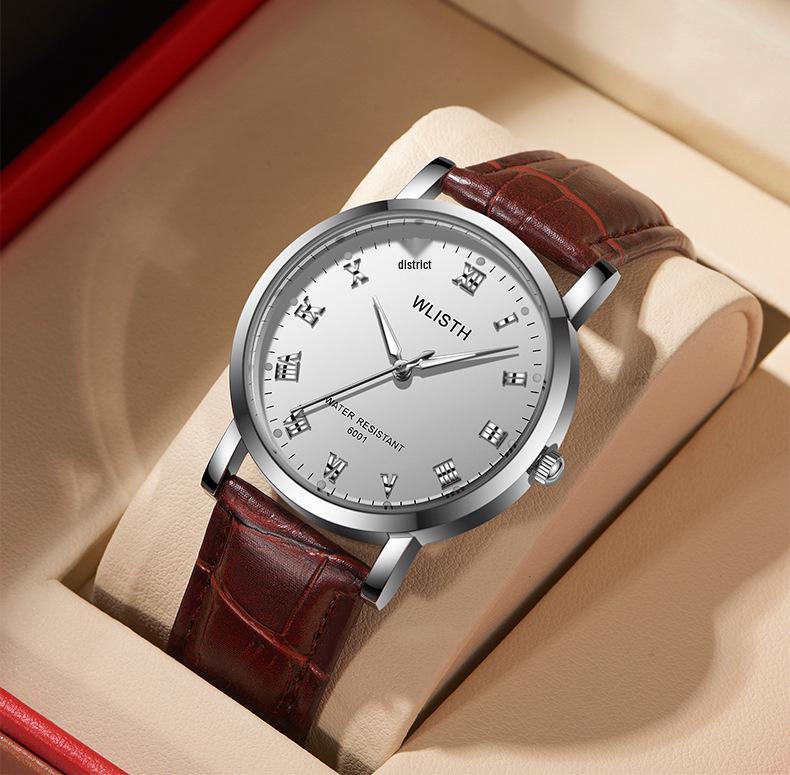 WLISTH Unisex Minimalist Luminous Watch with Steel & Leather Bands