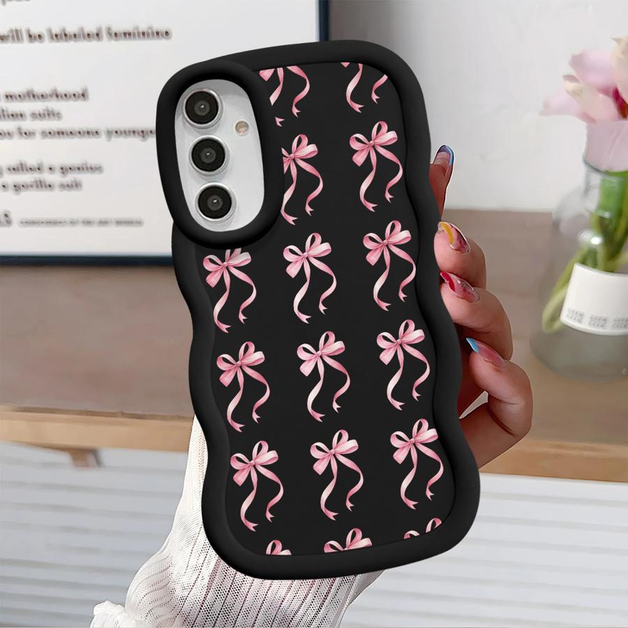 Soft Phone Cover Case for Samsung Galaxy A11 A13 A16 A21s A14 A12 A26 A34 A15 A33 A35 A36 Pink Bow