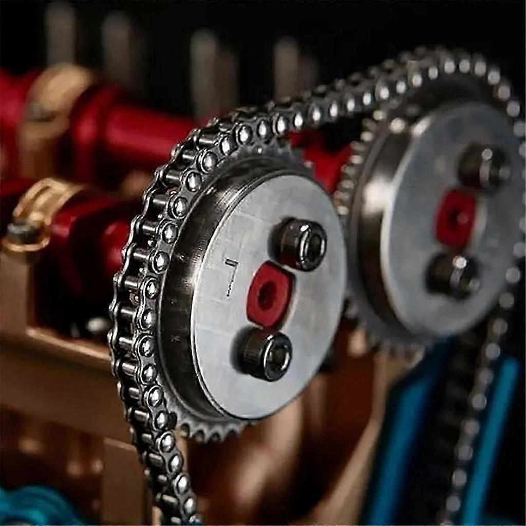 Kit Motore Modello per Adulti, Kit Modello Motore Auto in Metallo a 8 Cilindri, Kit di Assemblaggio Motore Auto Fai-da-Te in Resina