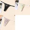 CINOON 3Pcs/Lot Women's Sexy Thin Thong Printed Thin Strap Mesh T-back Seamless Breathable Snug Fit Underwear