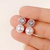 Sterling  Pearl Earrings Bride Wedding Accessories Temperament Elegant Ear Earrings New Trendy Women Jewelry