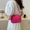 Solid Color Casual Autumn Casual 2025 New Fashion Simple Embroidery Thread Trend Chain Crossbody Shoulder Small Square Women's Bag