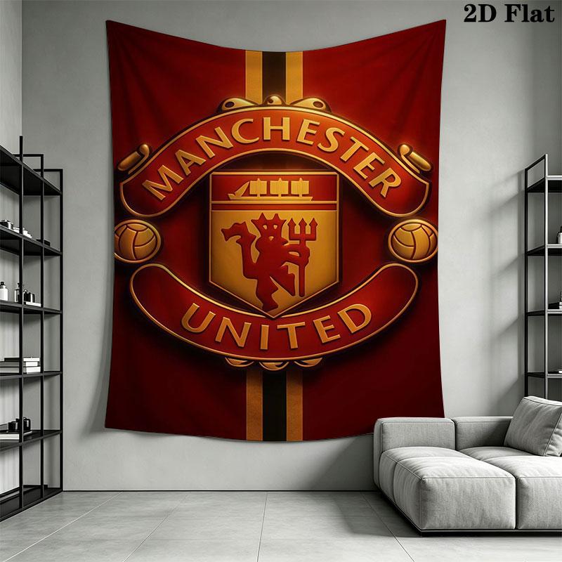 Man Utd G Wall Hanging Printed Fabric Blanket Decorative Tapestries for Bedroom Living Room Home Decor