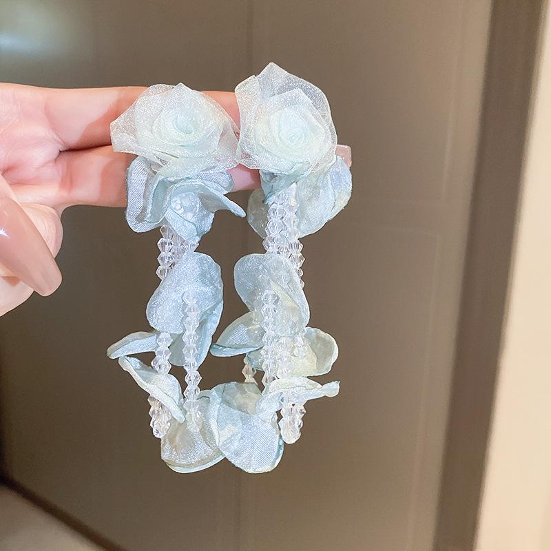 Super fairy pink flower love fringed earrings versatile temperament earrings light luxury earrings women