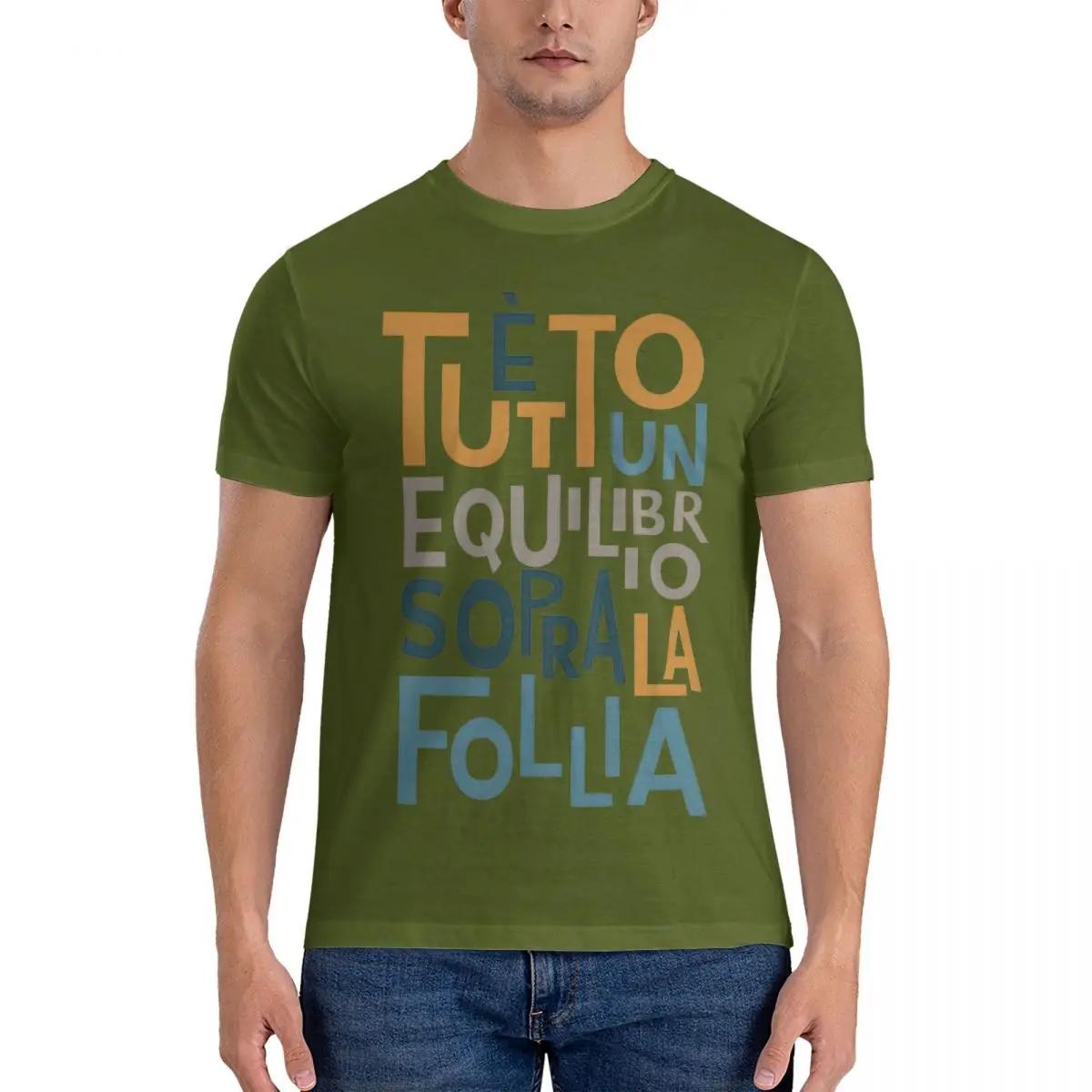 

vintage Lyric Wall Art - Tutto Un Equilibrio Sopra La Follia Men Shirts Vasco Rossi Vintage Tees Short Sleeve Crewneck T-Shirts 4XL