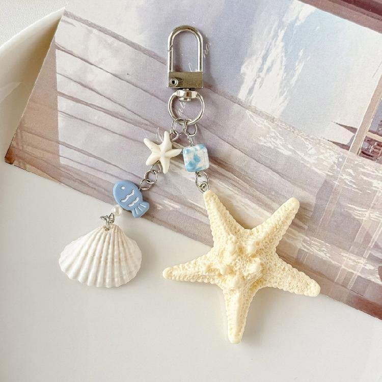 Charm Seashells Keychain Portable Resin Craft Ideal for Backpacks Keyrings