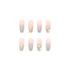 Artificial Nails Wearable Nails Long Nail Pieces Gradient Color Ice Mint Diamond Style Shiny Nail Pieces High-grade Diamond Fake Nails