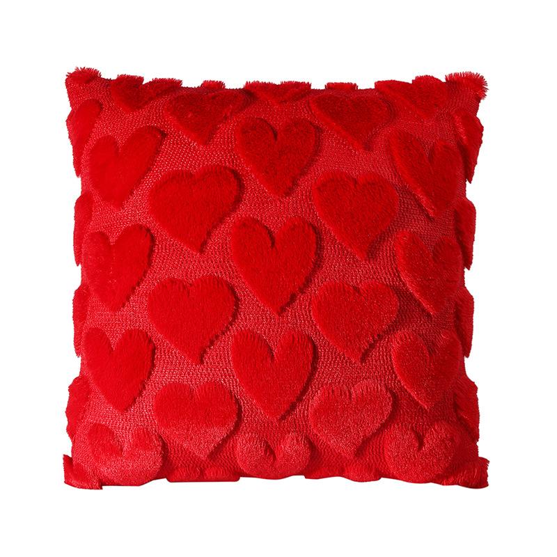 Valentinstag Große Liebe Kissenbezug, Dreidimensionaler Plüsch, Solides Gefühl, Bequem und Hautfreundlich, Kissenbezug für Heimatmosphäre