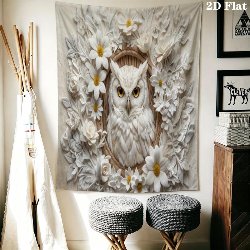Owl Wall Tapestry Aesthetic Wall Hanging Printed Fabric Blanket Decorative Tapestries for Bedroom Living Room Home Decor