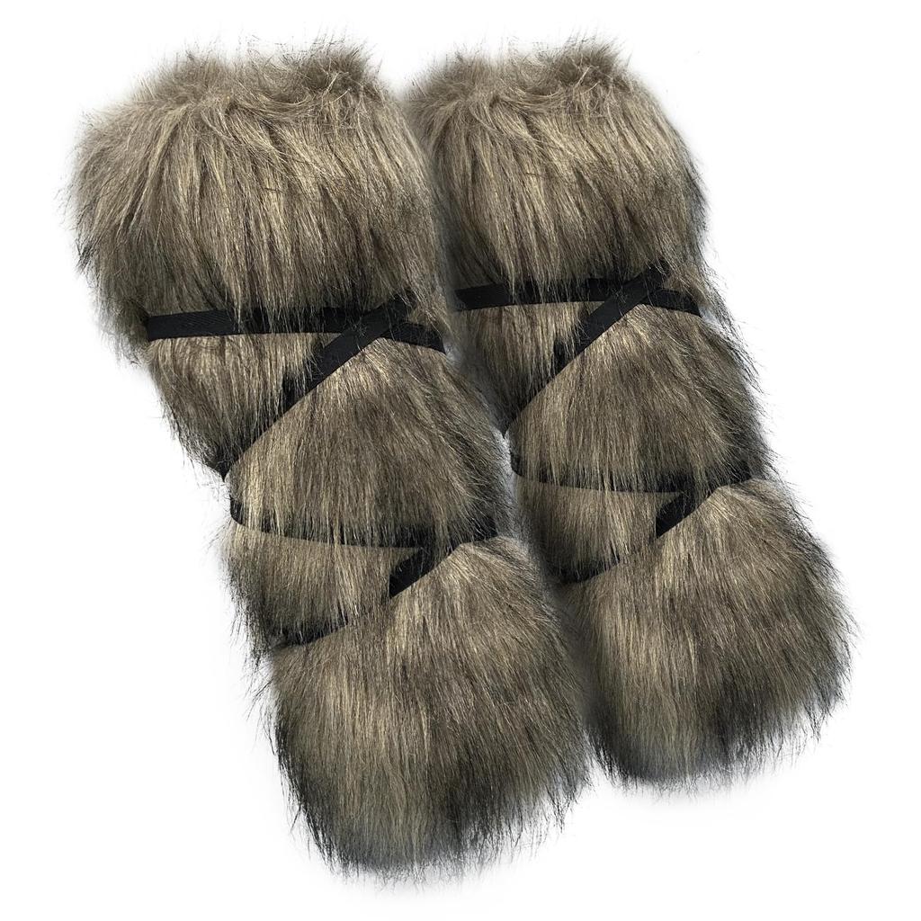 HiiFeuer Fluffy Faux Fur Leg Warmers with Drawstrings for Warmth and Cold Y2K Trendy Women's Protection, Fashion, Adjustable, Popular,