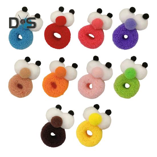 5/10 ks Gumičky do vlasů Velké oči Kreslený tvar Čelenka Cukrová barva Kroužek do vlasů Gumičky do vlasů s dvojitou kuličkou Vysoce elastické Gumičky do vlasů