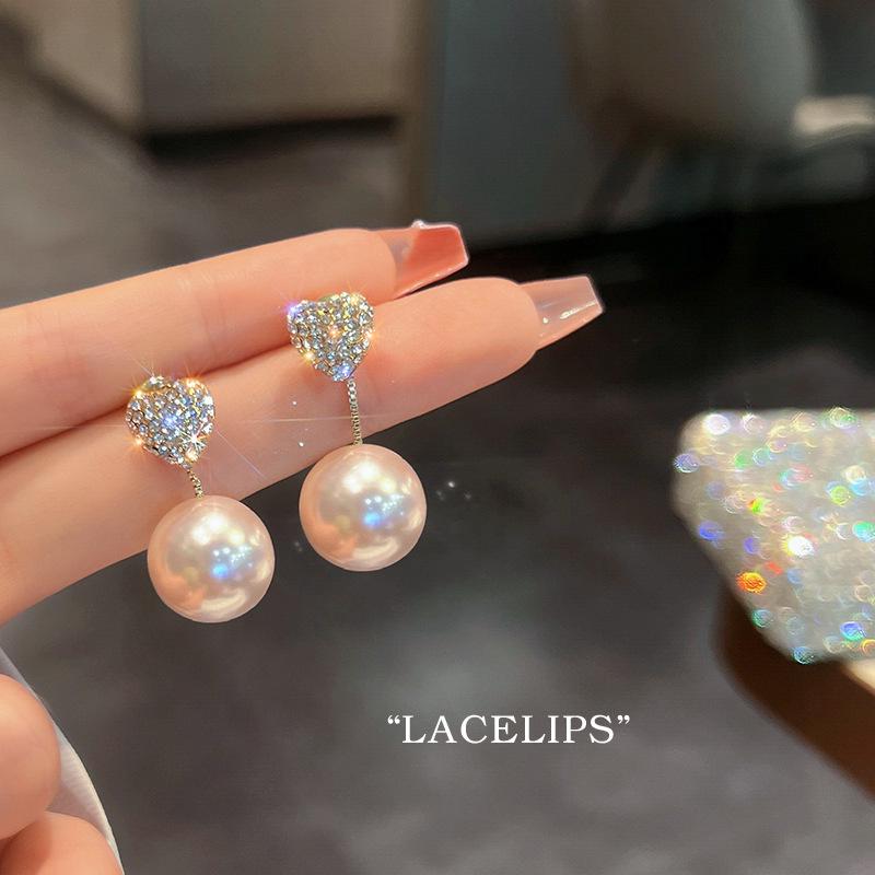 S925 Silver Heart Pearl Stud Earrings: Versatile, Elegant Design for Women