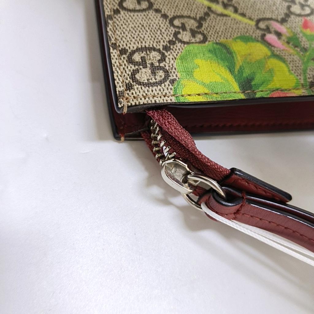 [Pre-Owned] GG Blooms Logo Canvas And Leather Clutch Bag Large - Excellent #1I66GO2