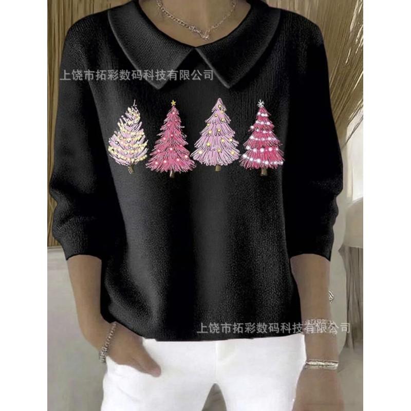 Womens Oversized Long Sleeve Crewneck Sweatshirt 2025 Fall Casual Pullover With 3D Print Acrylic Fabric
