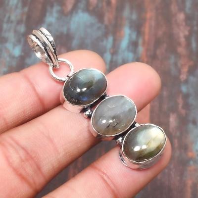 Labradorit Handgefertigter Schmuckanhänger aus 925er Sterlingsilber zum Gedenktag