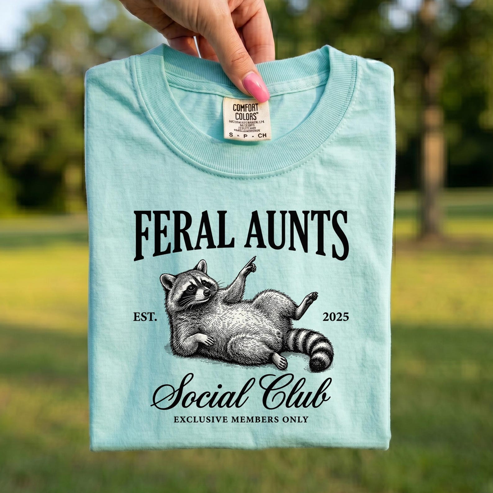 Comfort Colors® Custom Year Feral Aunt Social Club Shirt, Raccoon Shirt, Pregnancy Reveal Shirt, Aunt To Be Gifts, New Aunt, Sister Gift S